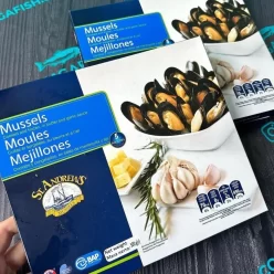 Мідії в мушлі в часниковому соусі  500г