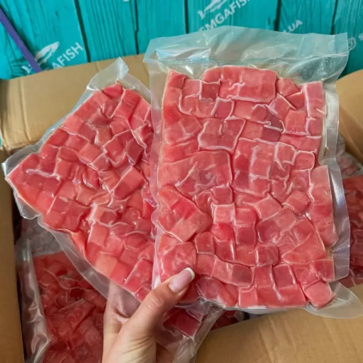 Тунець кубики вагові, вакуум (500г)